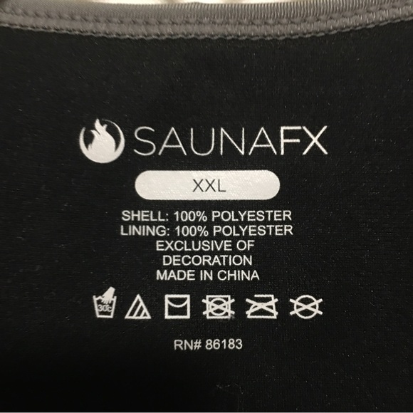 SAUNAFX Sweat Sauna Workout Vest Neoprene treated with Microban Black Gray XXL - Picture 3 of 12